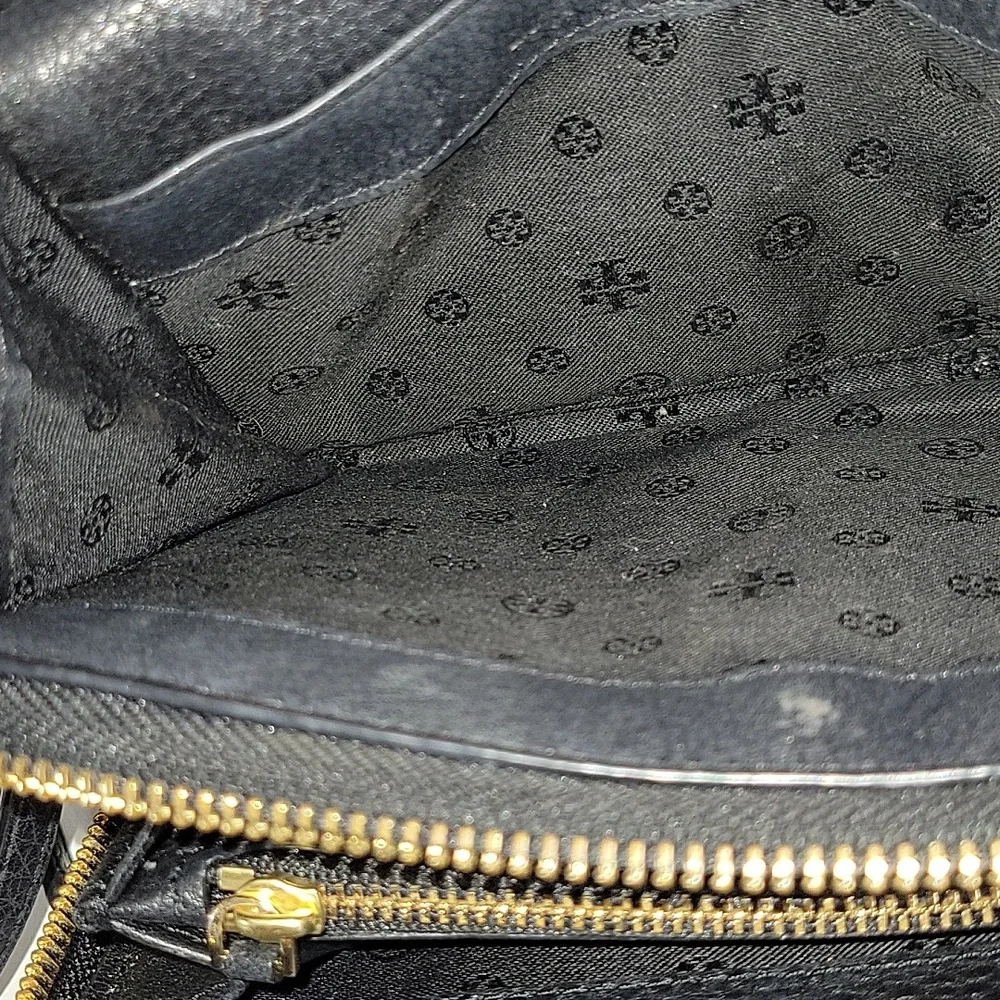 Tory Burch Black Pebbled Leather Flap Front Crossbody Bag